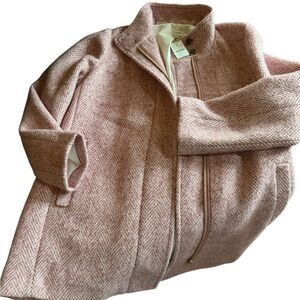 J. Crew Pink Herringbone Trench Coat